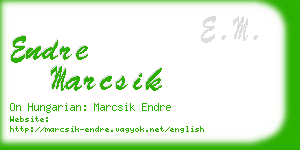 endre marcsik business card